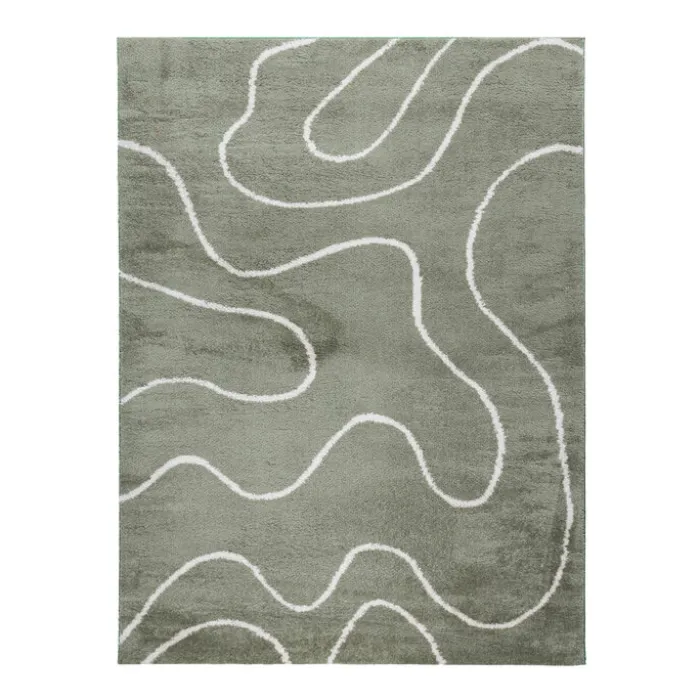 Waschbarer Teppich - Myrre Swirl Grün