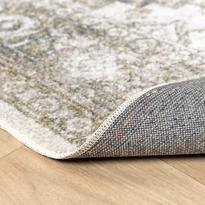 Waschbarer Teppich - Nova Aztec Olivgrün