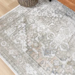 Waschbarer Teppich - Nova Aztec Olivgrün
