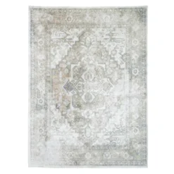 Waschbarer Teppich - Nova Aztec Olivgrün