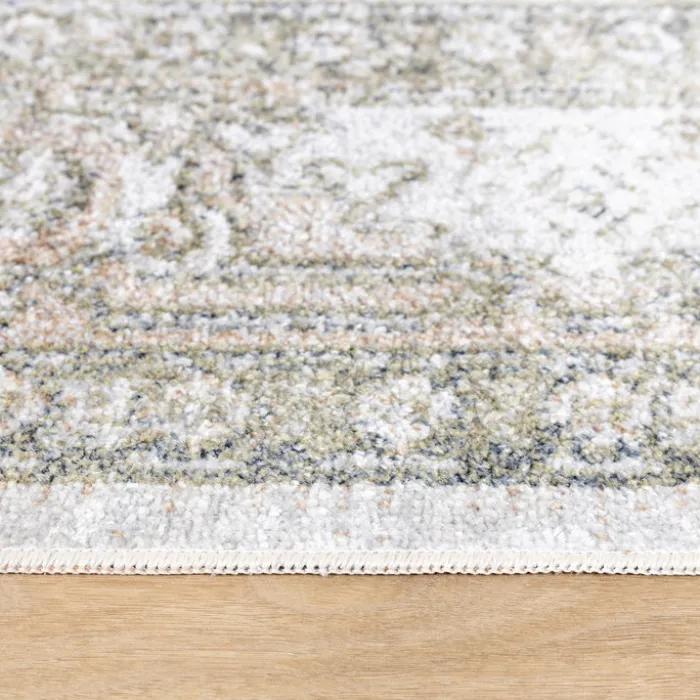 Waschbarer Teppich - Nova Aztec Olivgrün