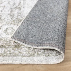 Waschbarer Teppich - Nova Aztec Olivgrün