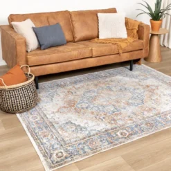 Waschbarer Teppich - Nova Medaillon Bunt