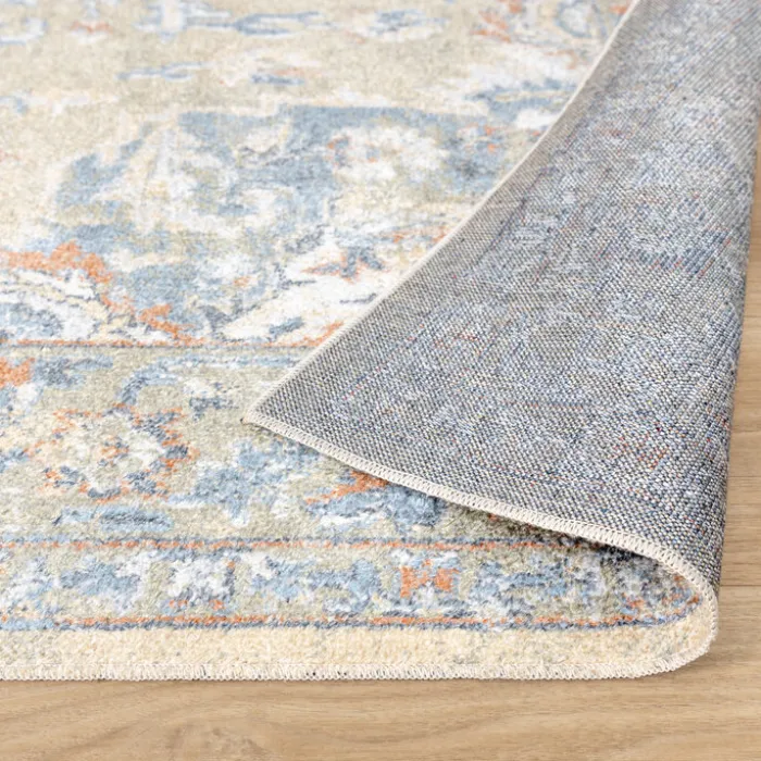 Waschbarer Teppich - Nova Medaillon Grün