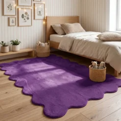 Waschbarer Teppich - Puck Lila