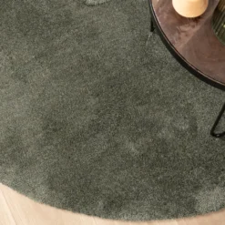 Waschbarer Teppich Rund - Clean Grün