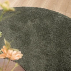 Waschbarer Teppich Rund - Clean Grün
