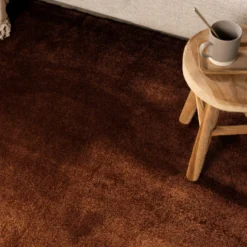 Waschbarer Teppich Rund - Clean Kupfer