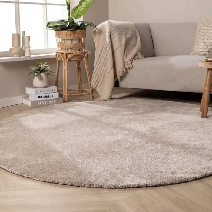 Waschbarer Teppich Rund - Clean Creme