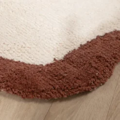 Waschbarer Teppich Rund - Hazy Braun Creme