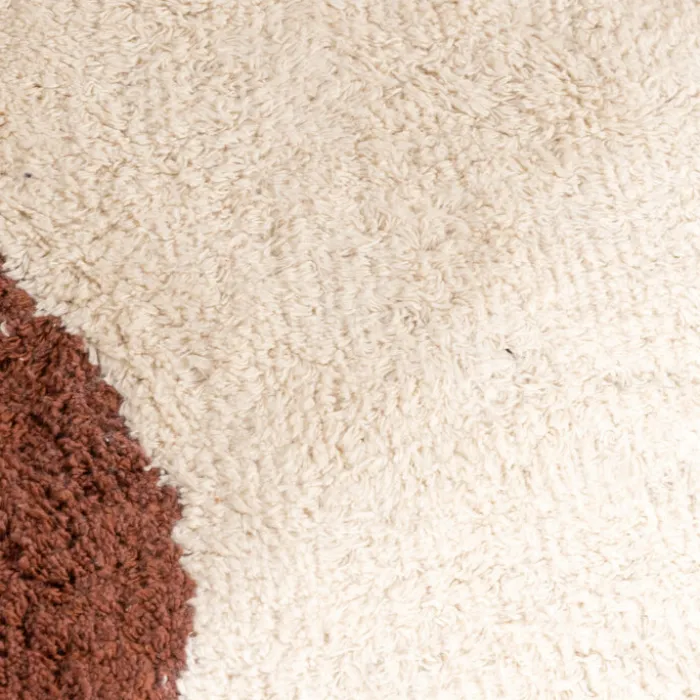 Waschbarer Teppich Rund - Hazy Braun Creme