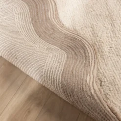 Waschbarer Teppich Rund - Hazy Beige Creme
