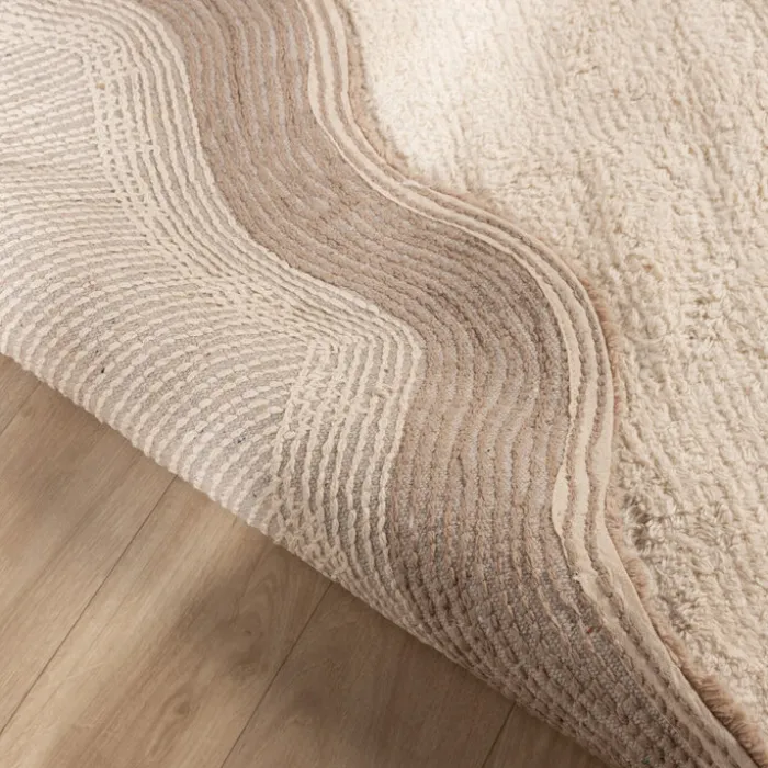 Waschbarer Teppich Rund - Hazy Beige Creme