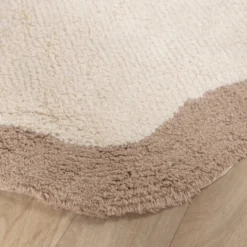Waschbarer Teppich Rund - Hazy Beige Creme