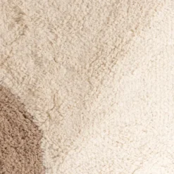 Waschbarer Teppich Rund - Hazy Beige Creme