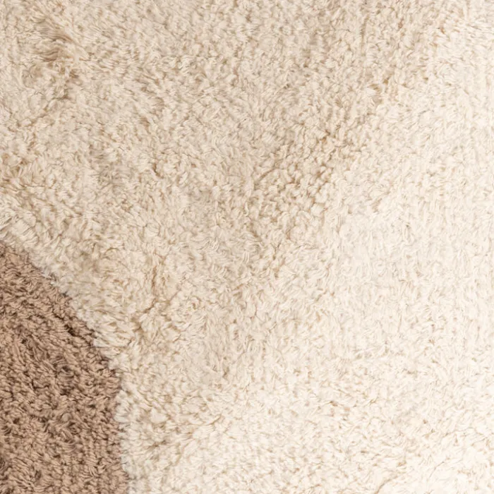 Waschbarer Teppich Rund - Hazy Beige Creme