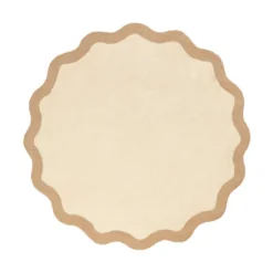 Waschbarer Teppich Rund - Hazy Beige Creme