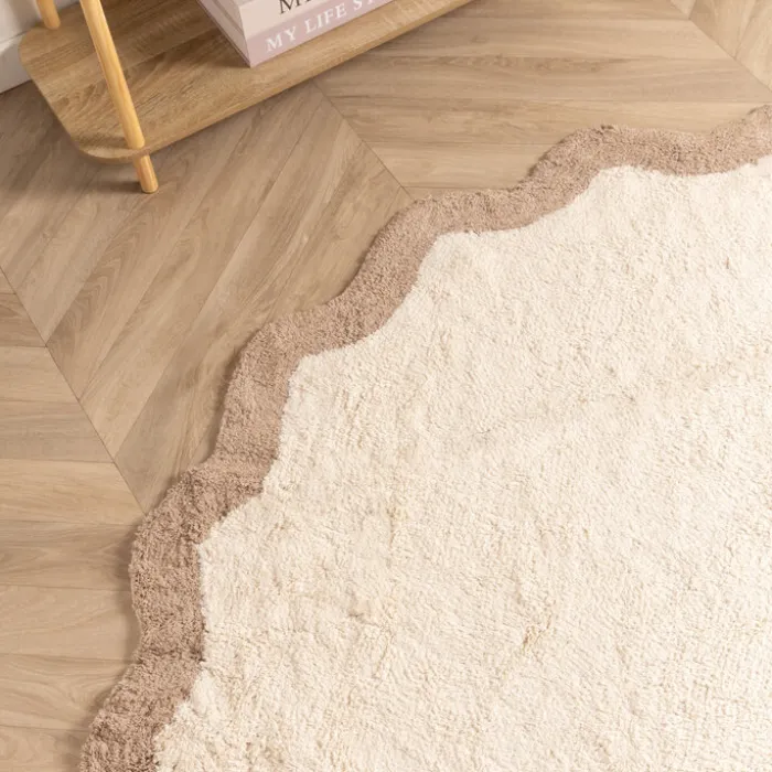 Waschbarer Teppich Rund - Hazy Beige Creme
