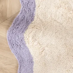 Waschbarer Teppich Rund - Hazy Lila Creme