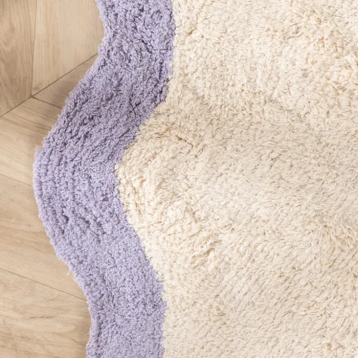 Waschbarer Teppich Rund - Hazy Lila Creme