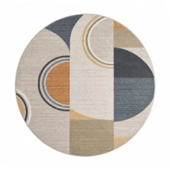 Waschbarer Teppich Rund - Misha Blocks Bunt