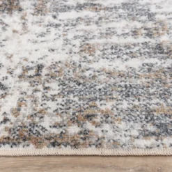 Waschbarer Teppich Rund - Misha Grunge Creme Grau