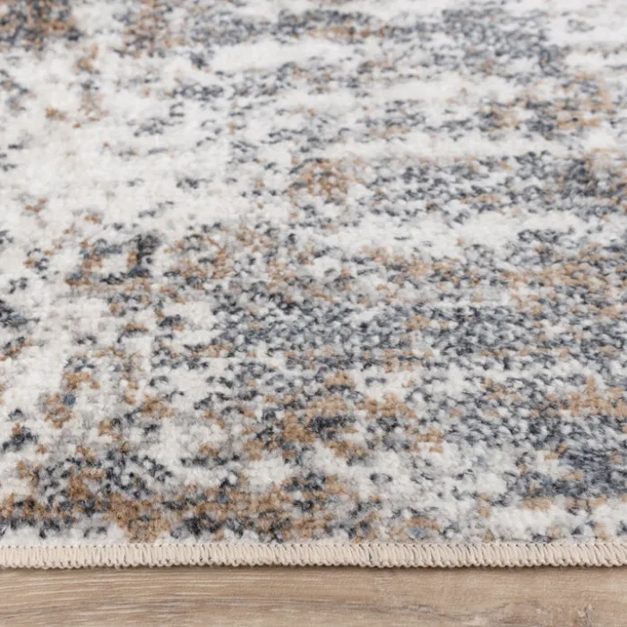 Waschbarer Teppich Rund - Misha Grunge Creme Grau