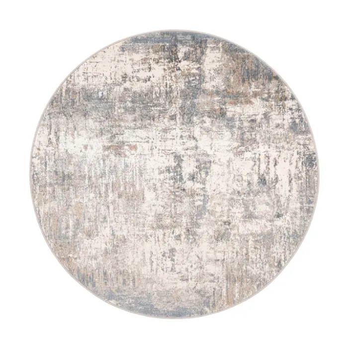Waschbarer Teppich Rund - Misha Grunge Creme Grau