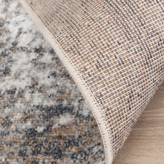 Waschbarer Teppich Rund - Misha Grunge Creme Grau