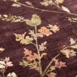 Waschbarer Teppich Rund - Misty Floral Braun