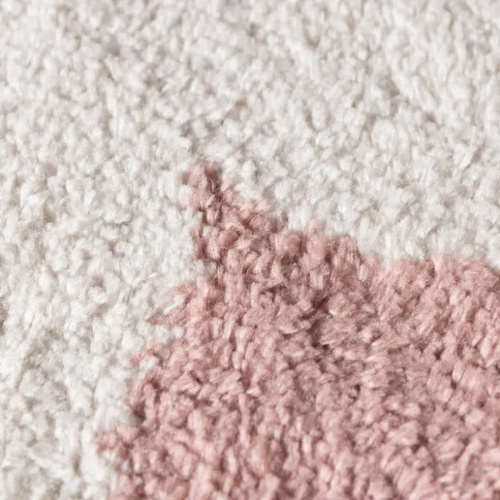 Waschbarer Teppich Rund - Myrre Rosa Weiß