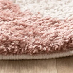 Waschbarer Teppich Rund - Myrre Rosa Weiß