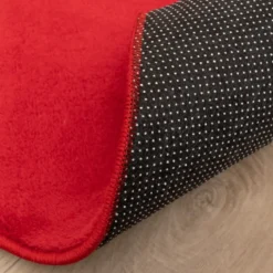 Waschbarer Teppich Rund - Vivid Rot