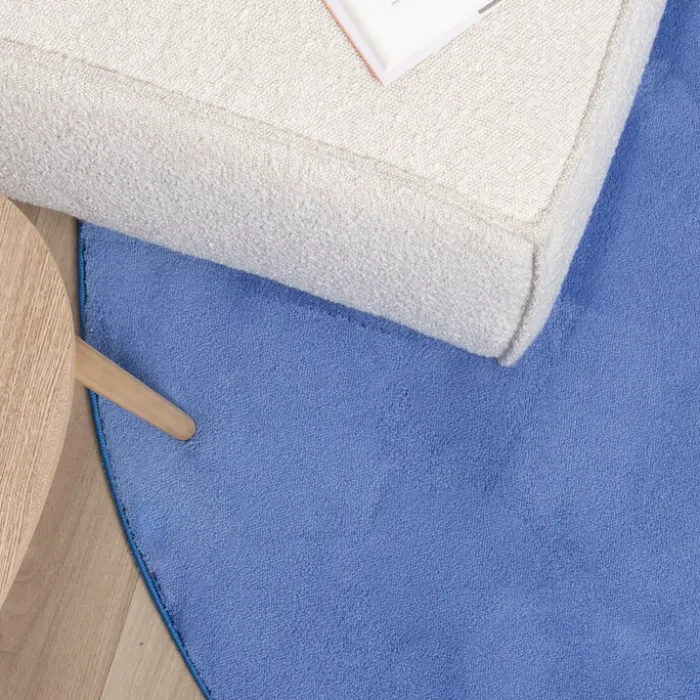 Waschbarer Teppich Rund - Vivid Blau