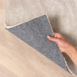 Waschbarer Viskose Teppich Rund - Vive Creme