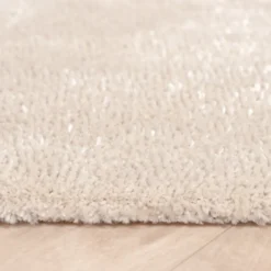 Waschbarer Viskose Teppich Rund - Vive Creme