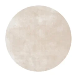 Waschbarer Viskose Teppich Rund - Vive Creme