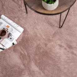 Waschbarer Viskose Teppich - Vive Altrosa
