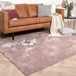 Waschbarer Viskose Teppich - Vive Altrosa