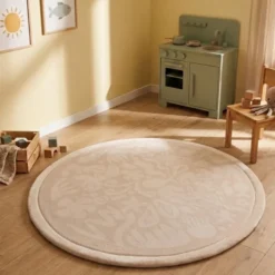Waschbare Spielmatte Rund - Flo Beige