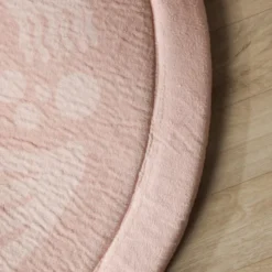 Waschbare Spielmatte Rund - Flo Rosa