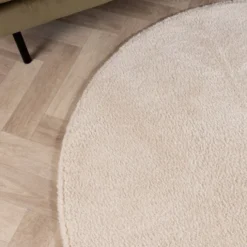 Weicher runder Teppich – Teddy Creme