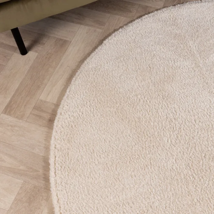 Weicher runder Teppich – Teddy Creme