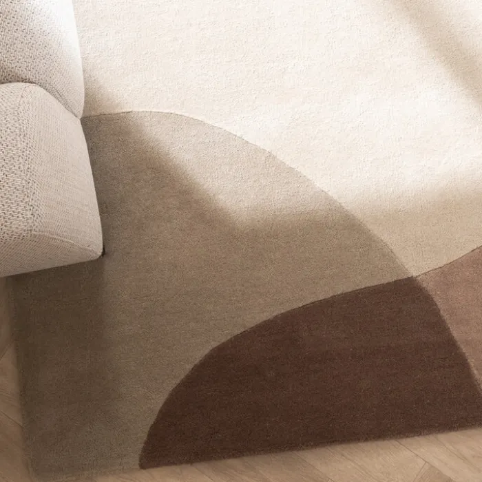 Wollteppich Abstrakt - Clarice Braun Beige