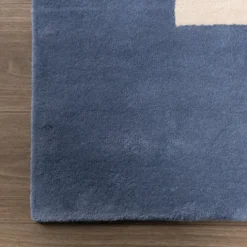 Wollteppich Abstrakt - Jules Creme Blau