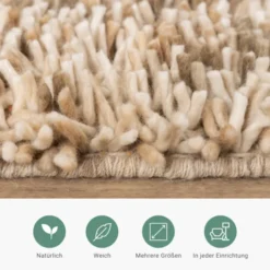 Wollteppich Hochflor - Elin Beige