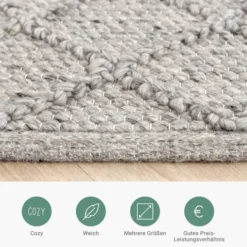 Wollteppich - Knit Grau