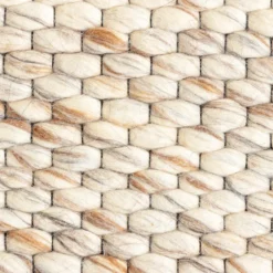 Wollteppich - Melange Creme Braun