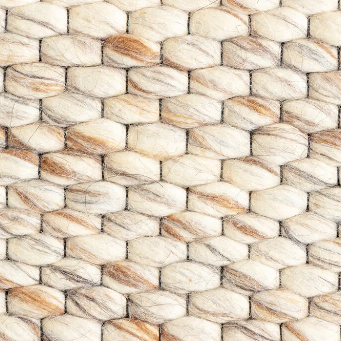Wollteppich - Melange Creme Braun