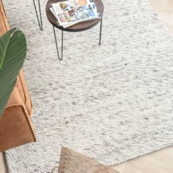 Wollteppich - Melange Creme Meliert